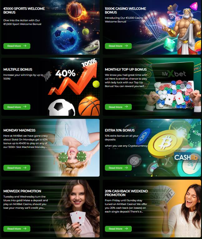 9 different bonuses at the time of writing